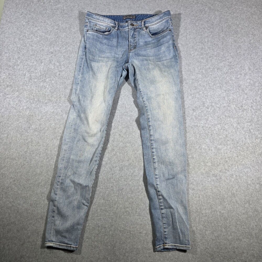 L.L. Bean Signature Light Wash Skinny Jeans Size 6 Denim Faded Whiskered